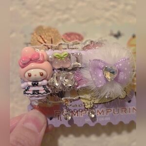 Sanrio Pink and Purple Hair Clip with Character Charm